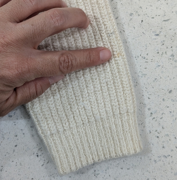 Norm Thompson Woman White Ivory Silk Wool Angora Blend Knit Sweater Mock Neck M - Picture 7 of 9